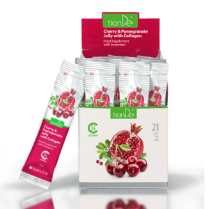 Galaretka o smaku wiśni i granatu z kolagenem